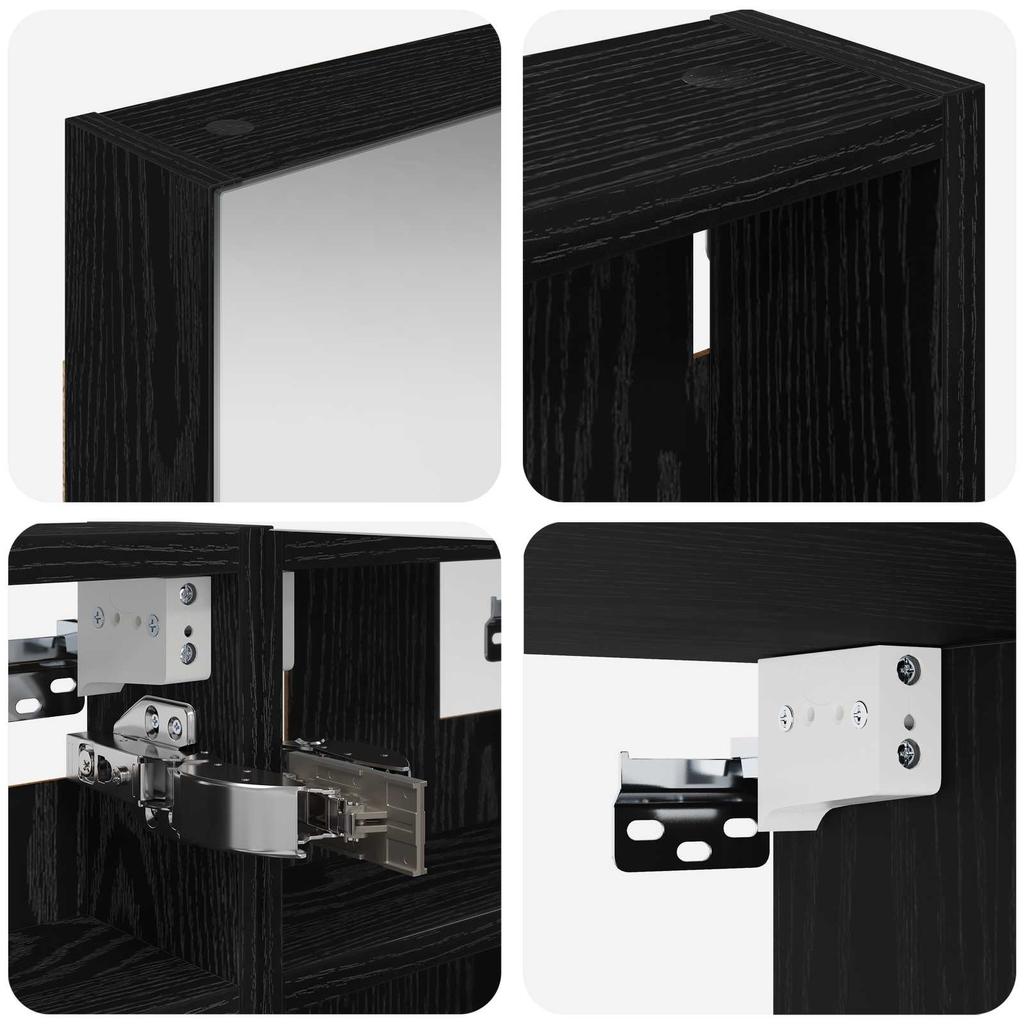 Bathroom Cabinet Set 3 pcs 80 x 10.5 x 50 cm Engineered Wood
