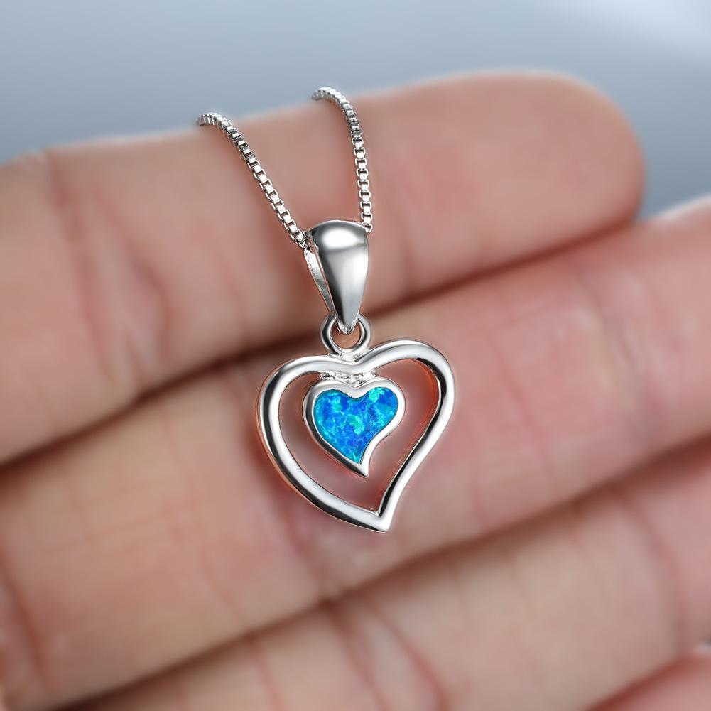 European and American Jewelry Double Heart Design Necklace Womens Design Sense Heart Shaped