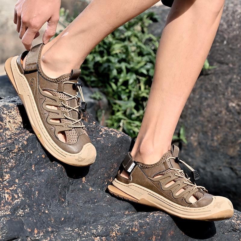 Fashion Breathable summer sandals Brand Trend Designer Style Leisure Outdoor Beach Walking or traveling Black quality soft-soled shoes