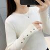 Knitted Bottoming Shirt Women's New Slim-fitting and Thin Solid Color Round Neck Pullover Top