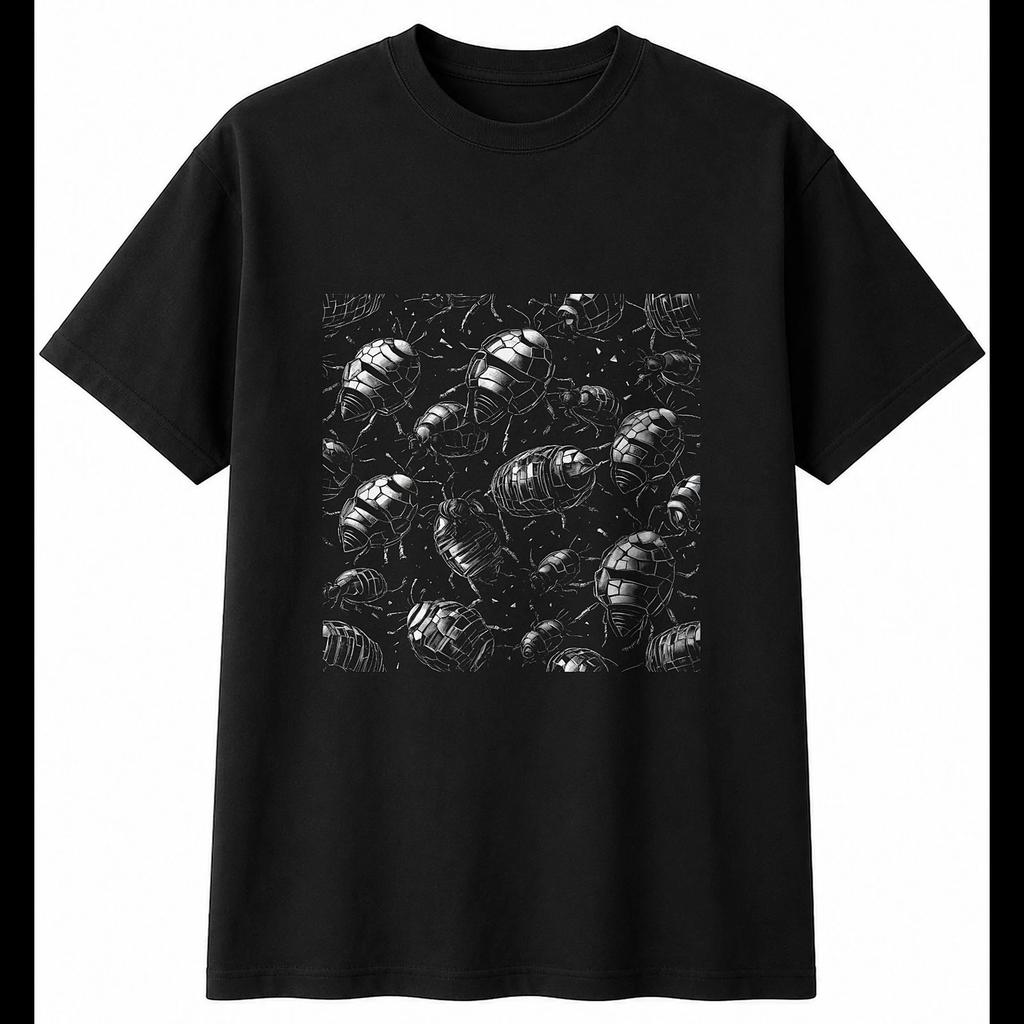 Charcoal Beehive Shattered Mens T-Shirt Retro Black 100% Cotton Motoring Printed