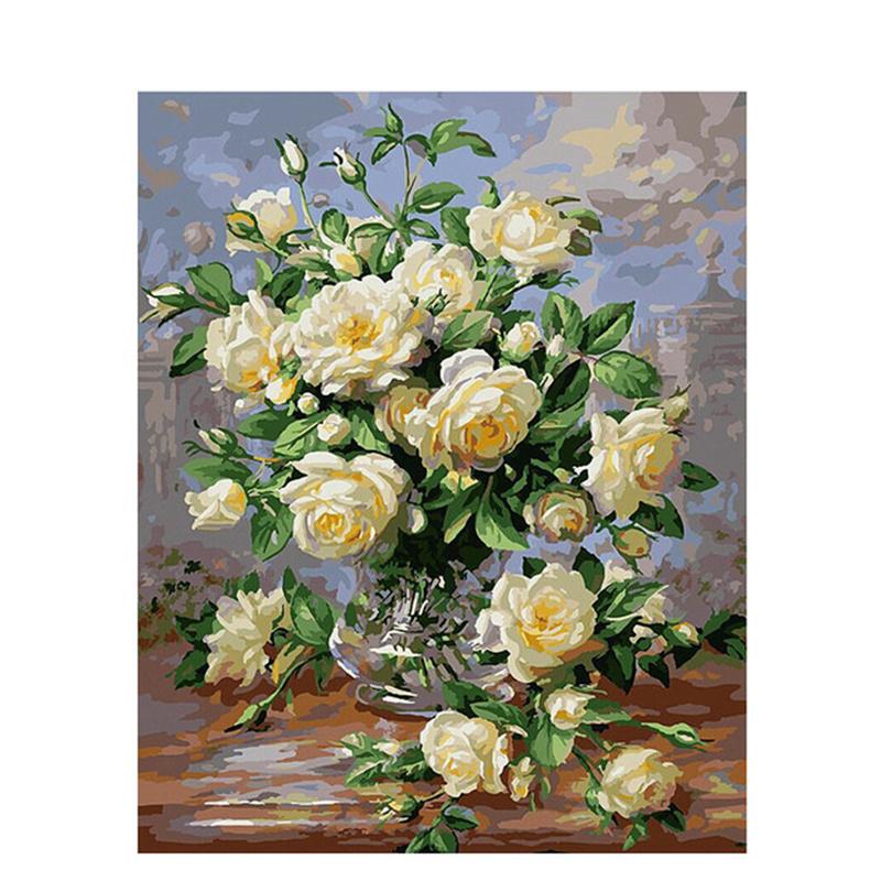 Diamond 5d Painting Diy Flowers In Oil Painting Diamond Embroidery Cross Stitch Kit Full Rhinestone Mosaic Home Decor