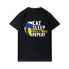 Plus Size Printed Men T Shirts O-Neck Volleyball Heartbeat Volleyball Player Short-Sleeves Tops