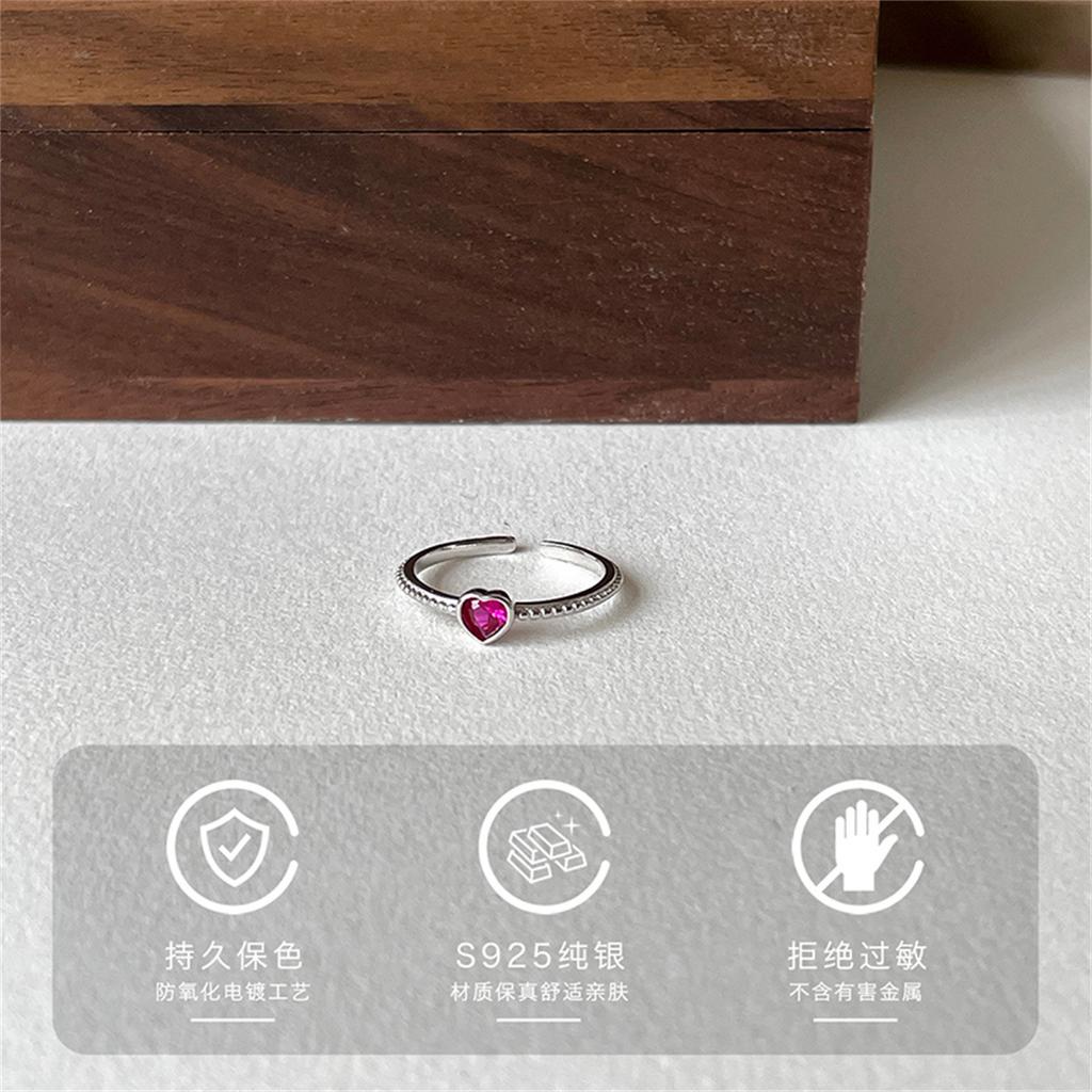 Кольцо Love Ring из стерлингового серебра 925 пробы для женщин, легкое, роскошное, нишевое, нежно-розовое, с цирконием, кольцо на указательный палец, регулируемое, новое летнее