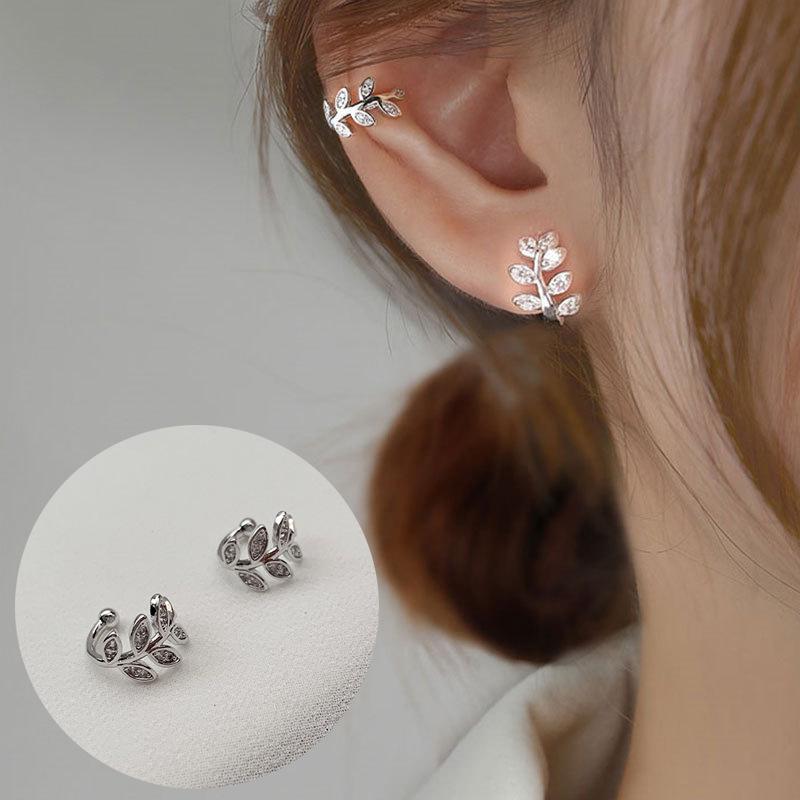 1Pcs Cute Metal Leaf Earcuff Clips On Earring for Women Girls No Fake Piercing Cartilage Earrings Ear Ring Without Hole