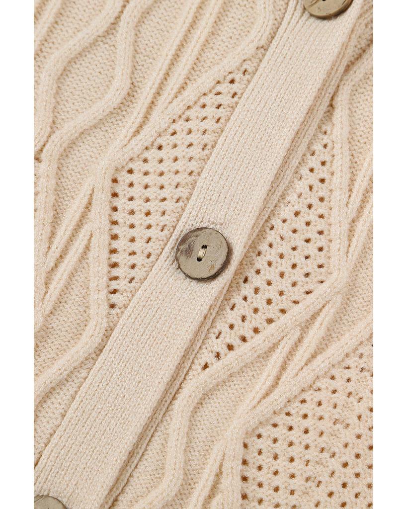 Azura Exchange Абрикосовый плюс размер вязаный ажурный кардиган на пуговицах