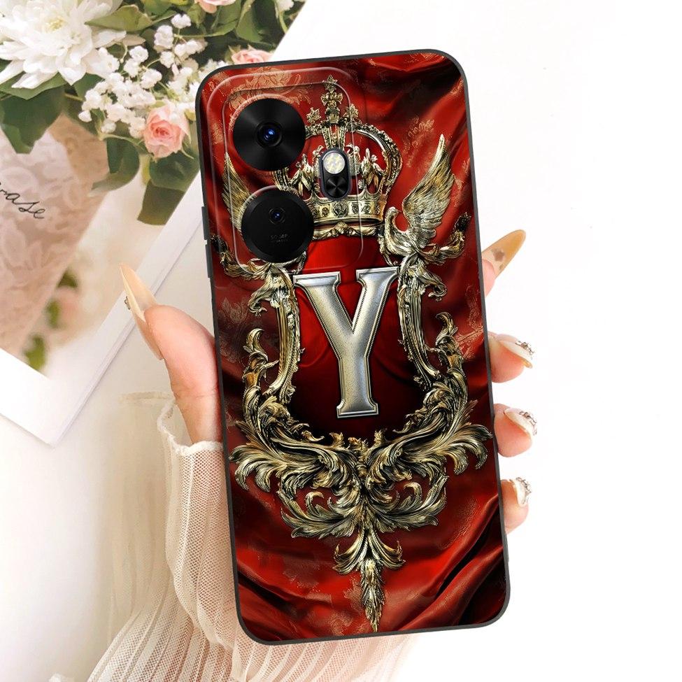 For ITEL P55 Plus Case Cover Luxury A-Z Letters 2D Painted Silicone Bumper For ITEL P55+ P663L P663LN Phone Casing