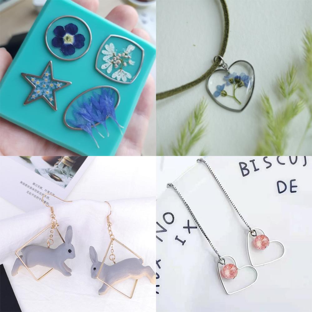 30 шт. Полые Геометрические Рамки-Заготовки из Нержавеющей Стали, Подвески для Изготовления Серьг, Ожерелий, Ювелирных Изделий, Фурнитура