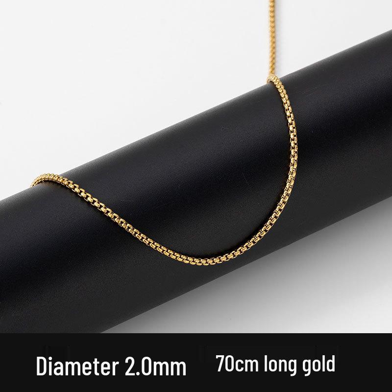 Мужское ожерелье из квадратной жемчужной цепочки из нержавеющей стали - Хип-хоп украшение из титановой стали (2/2.5/3/3.5мм)