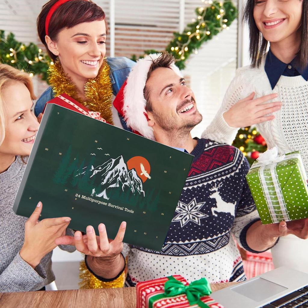 Advent Calendar Survival Kits for Men 24 Day Advent Countdown Calendar for Adult Men's Weather-Resistant Christmas 2026