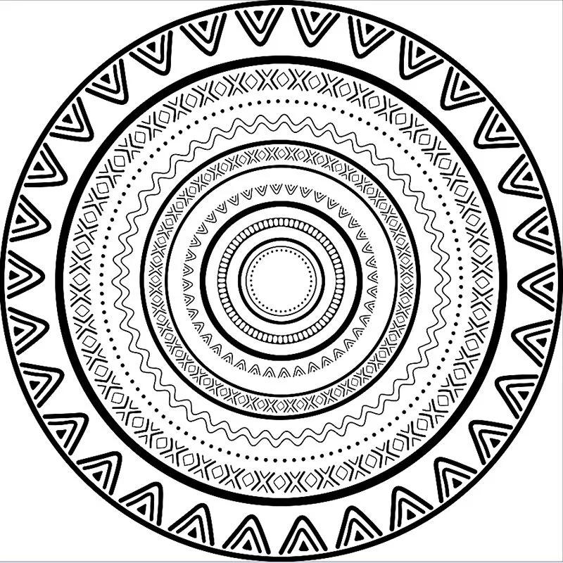 WTEMPO Современный Стиль Простые Элегантные Круглые Офисные Домашние Ковры для Помещений Гостиная Нескользящие Мягкие Принтованные Коврики для Кофейного Столика Подвесного Кресла-Корзины