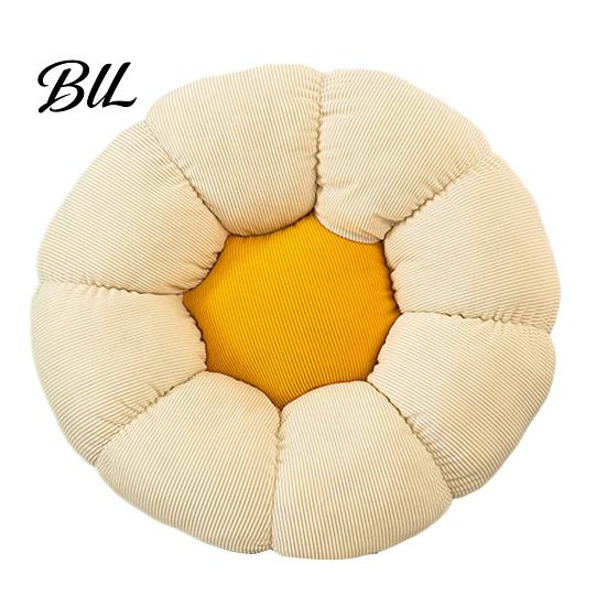 Soft Corduroy Back Support Flower Cushion, Cute Shape Floor Decorative Seating for Home Throw Pillow Bed Sofa Couch Room Decor Living Accent