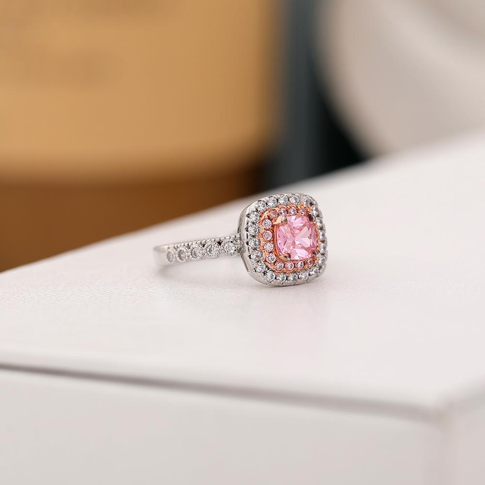 Простое квадратное цирконовое кольцо, имитация желтого алмазного порошка, модные аксессуары для колец с бриллиантами, поставка