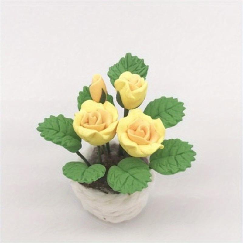 1/12 Кукольный домик Миниатюрный цветочный садовый орнамент Мини-зеленое растение Цветочный горшок Домашнее моделирование дерева в горшке Декор для кукольного домика