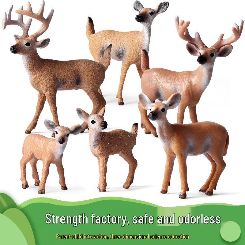 Christmas Forest Animal Ornaments Set: Deer, Elk, Reindeer, and Squirrel Models