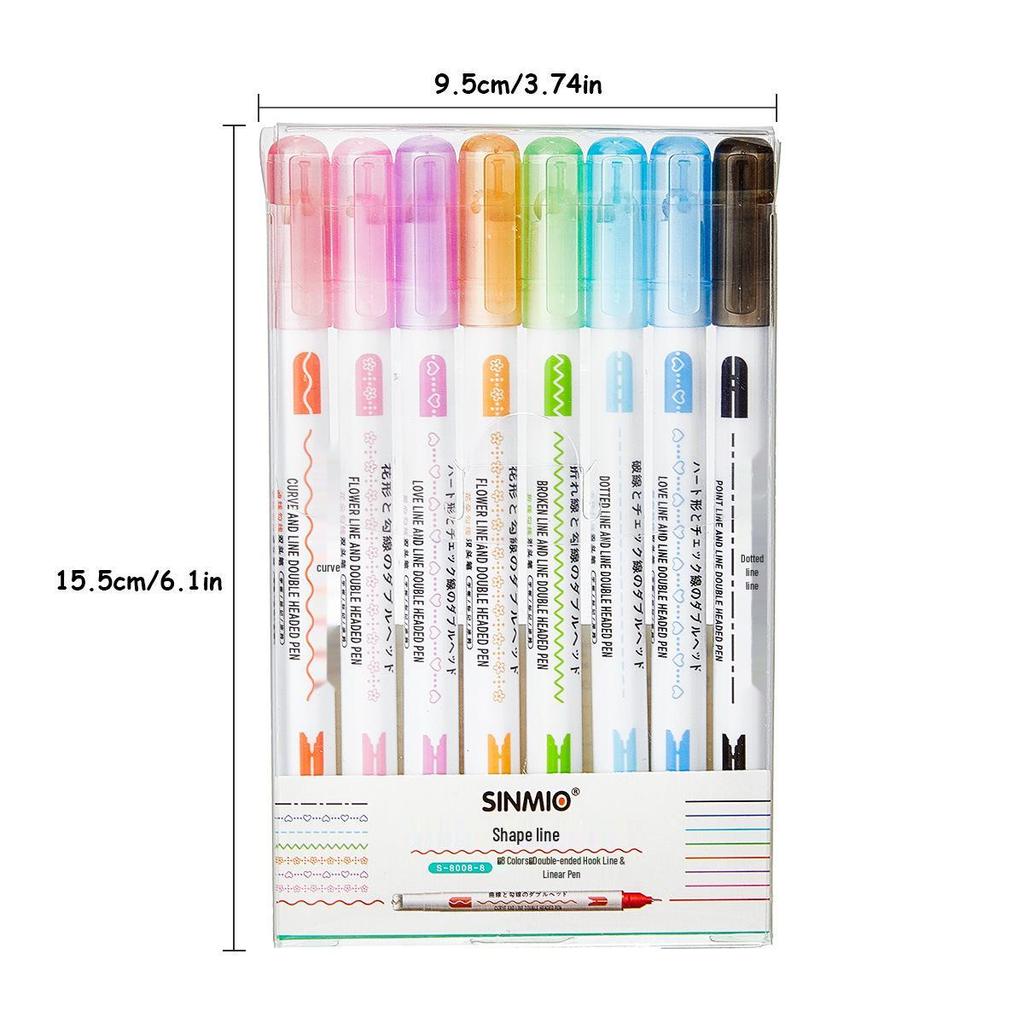 Star Seed Double-Ended Quick-Drying Color Pen Set - 8 Colors for Creative Journaling & Flower Outlines