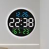 6672 Multifunctional Wall Clock Night Light Temperature Humidity Display Silent Electronic Clock