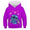 Толстовки с капюшоном MINISO New Stitch для девочек, осенне-зимняя толстовка с длинным рукавом Harajuku, повседневные топы с капюшоном в стиле Disney Series Stich