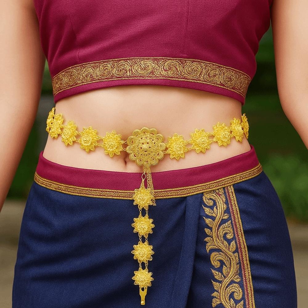 Bell Ethnic Style Belt Silver Dance Dress Belt Chains Vintage Gold Belt  Party Decoration