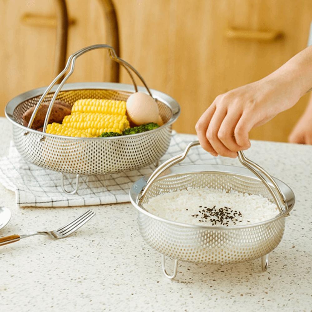 Складная ручка Рисоварка Паровая корзина Нержавеющая сталь Сливной лоток Пароварка Аэрофритюрница