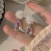  White Blooming Flower Drop Earrings For Women Party Clear Acrylic Water-Drop Dangle Earrings Sweet Elegant Jewelry Gift