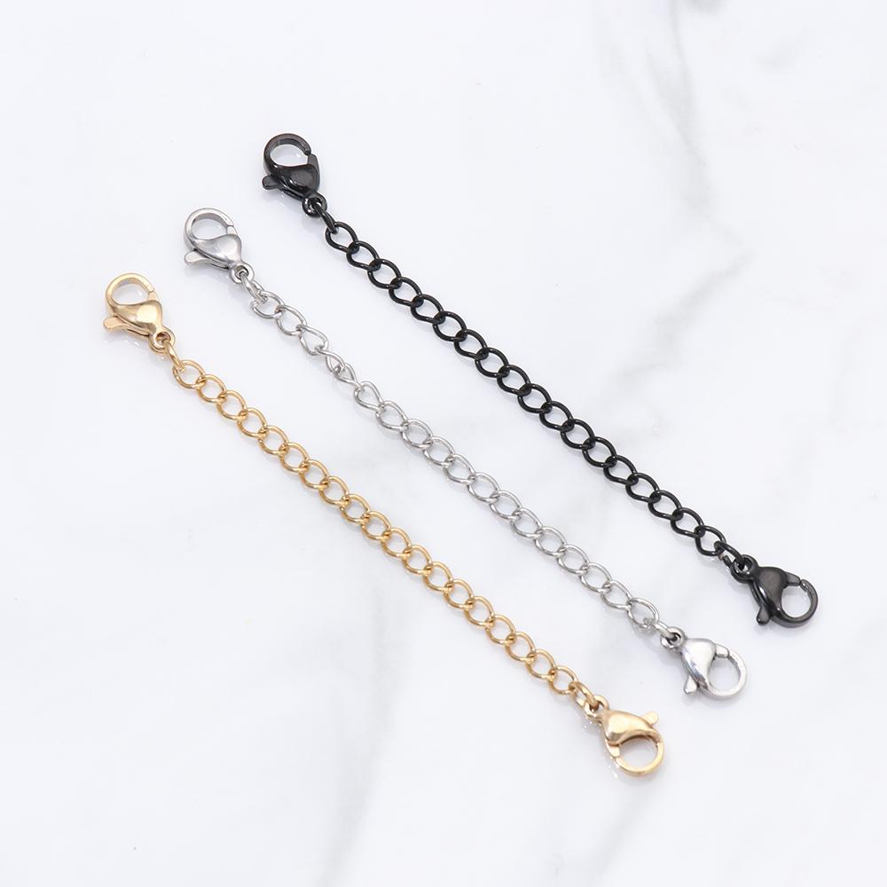 Серебряный черный ожерелье браслет замок-лобстер ювелирные изделия аксессуары удлинитель / предохранительная цепь удлинитель DIY