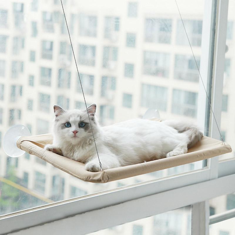 Pet Cat Hammock Hanging Cat Bed Bearing 20Kg Comfortable Cat Sunny Window Seat Kitten Climbing Frame Pet Accessories