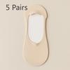 5 пар женских носков-лодочек, летние тонкие невидимые носки с нескользящей пяткой и небольшим носком
