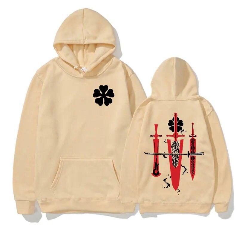 Пуловер с капюшоном в стиле аниме «Черный клевер Asta», винтажные толстовки Харадзюку унисекс, модные толстовки унисекс, большие толстовки Y2K, свободная уличная одежда