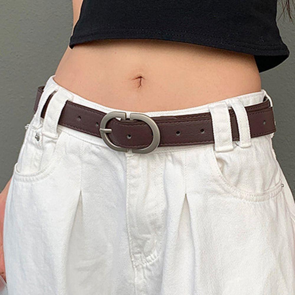 Универсальный ремень с пряжкой, женский поясной ремень, ретро-трендовый пояс