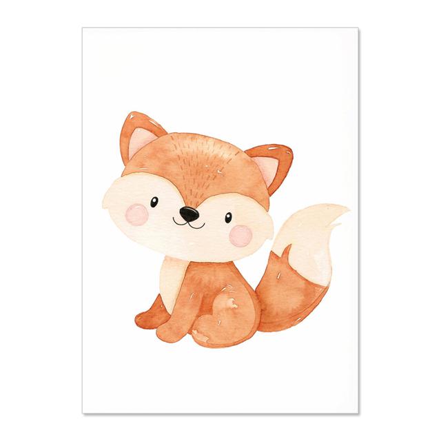 Животное Кролик Пятнистый Олень С Цветами Детская Настенная Живопись Холст Картины Постеры И Принты Настенные Картины Детская Комната Декор Без Рамки