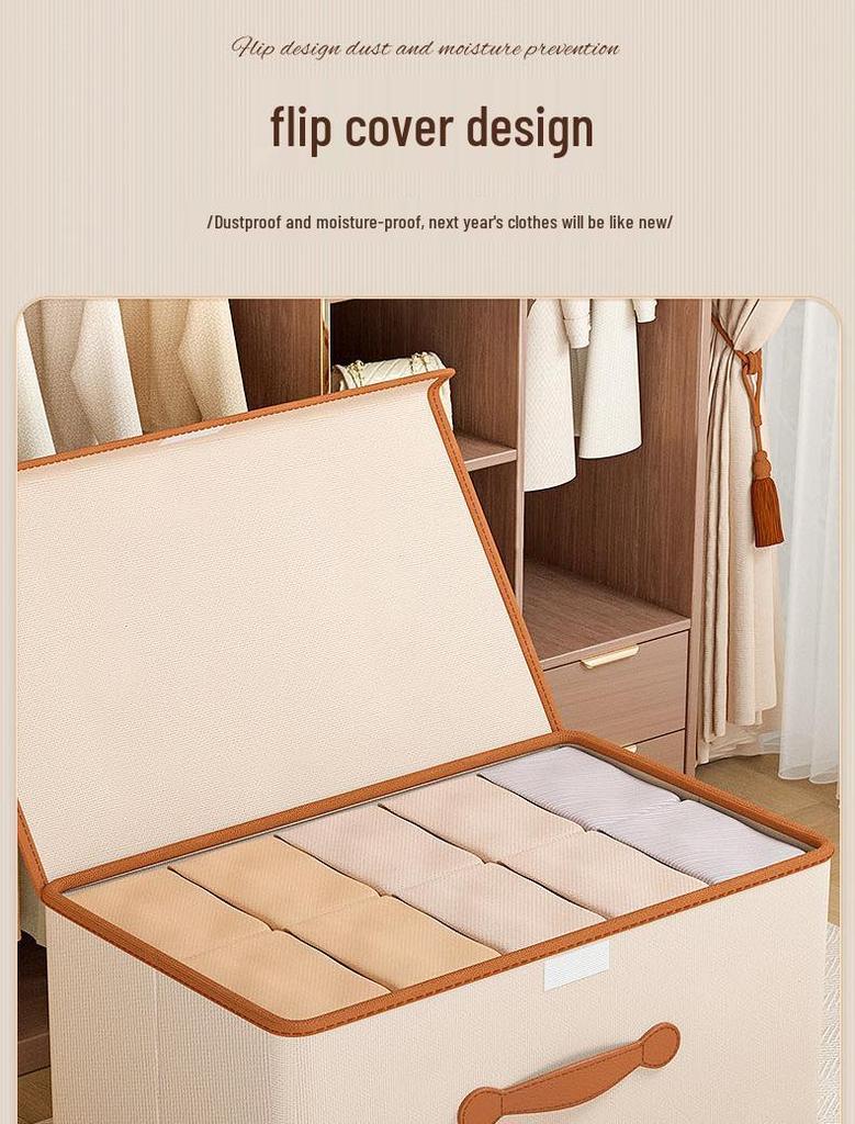 Home Wardrobe Storage Box with Lid for Clothes, Quilts, and Underwear