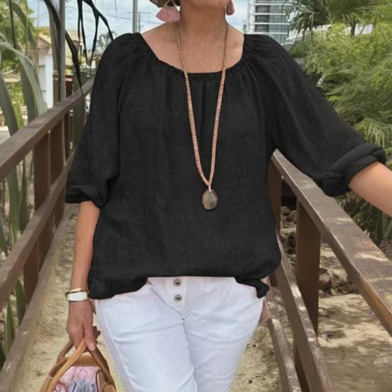 Женские топы с круглым вырезом и коротким рукавом, свободный крой, повседневные топы, однотонные, дышащие, легкие футболки