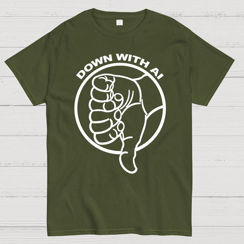 DOWN WITH AI Cotton Summer Casual Cool Loose T-Shirt