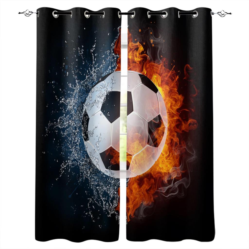 2 шт. Футбольные мячи Футбольные оконные шторы для гостиной Шторы для кухни Зал Спальня Декор Детские шторы и шторы для улицы