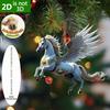 Sparkling Horse Ornament 2D Acrylic Hanging Decor Realistic Christmas Tree Horse Charm Elegant Equestrian Gift for Holiday Tree