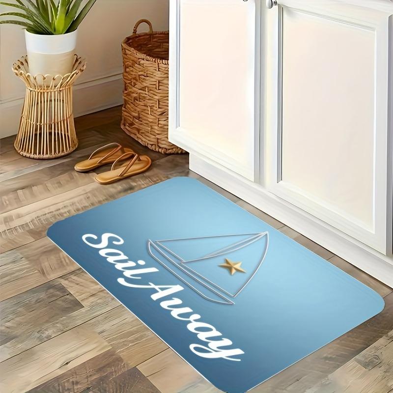 1 шт. Коврик для кухни с рисунком лодки, Нескользящий придверный коврик, Поп-дизайн, Коврик для ванной, Коврик для ванной, Ковер для дома, Раковина, Прачечная, Декор