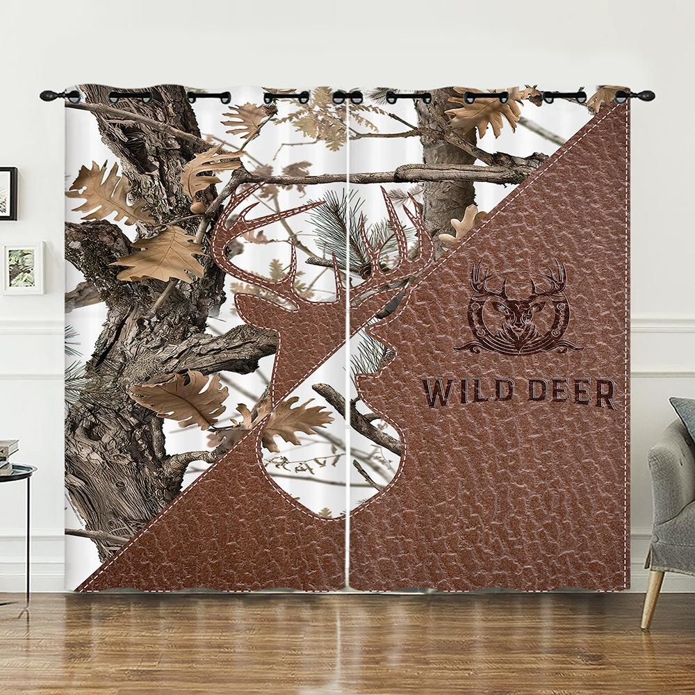 Шторы Животное Олень Пасторальные Шторы Цифровая Печать Светонепроницаемые Шторы Без Пробивки