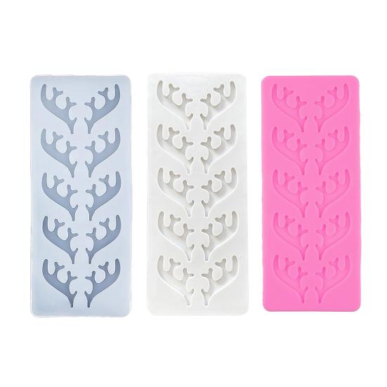 Форма для мастики в виде рогов северного оленя, пищевой силикон, инструмент для украшения шоколада, рождественская форма для выпечки для декора торта и десерта