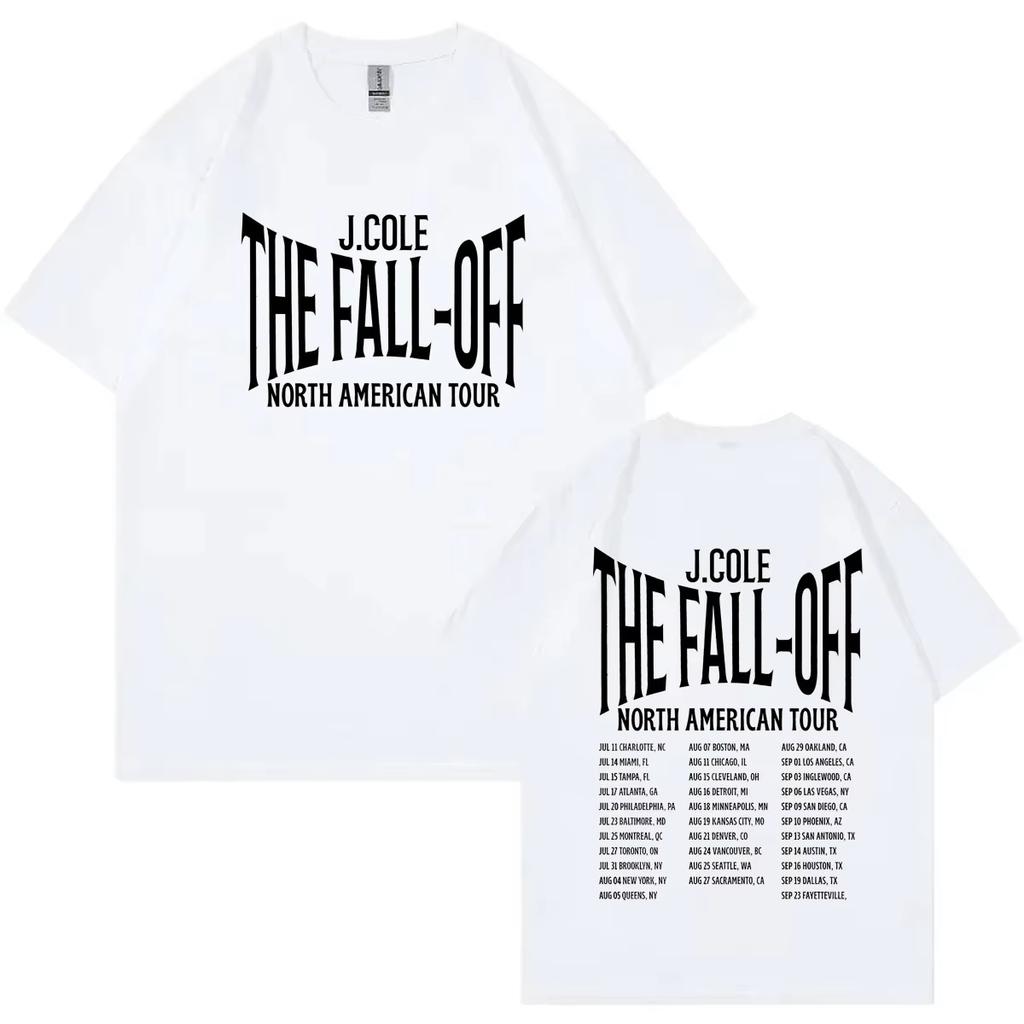 Rapper J Cole The Fall Off Tour 2026 Print T Shirt Harajuku Hip Hop Short Sleeve Tshirt Unisex Unisex Casual Fashion Loose Tshirts
