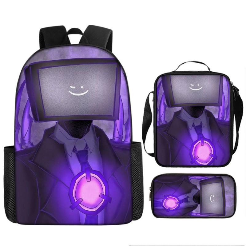 Kids Cartoon Character Backpack Set School Oxford Fabric Breathable Lightweight With Padded Straps