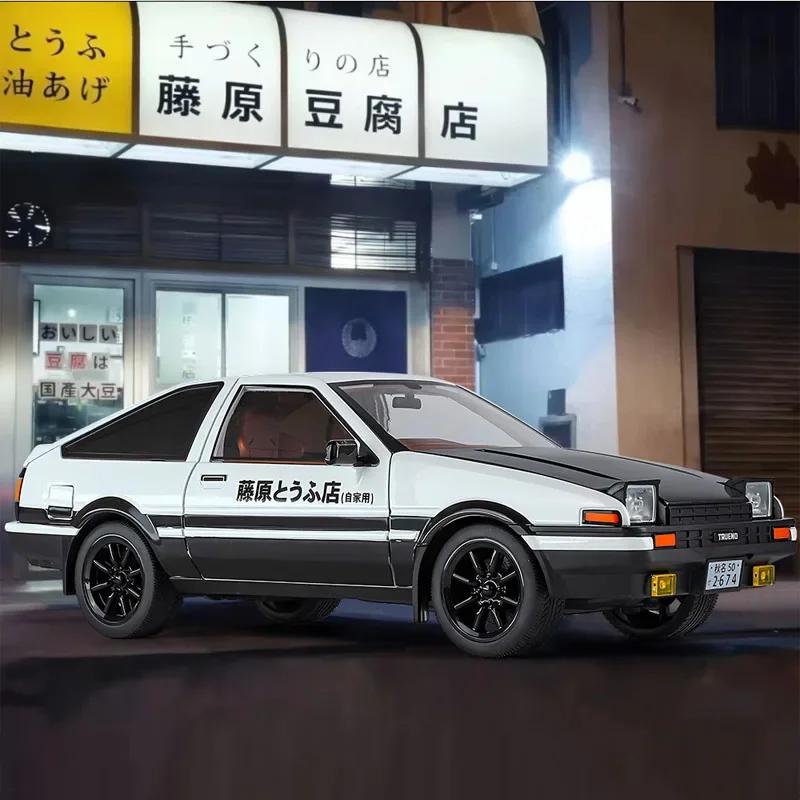 Симуляция Initial D 1/18 Toyota AE86 TRUENO Модель автомобиля из сплава Литая миниатюрная машина Подарок Парню Мальчику Подарок на день рождения