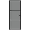 VidaXL Porte intérieure 83x201,5 cm Noir Verre ESG et aluminium 350561