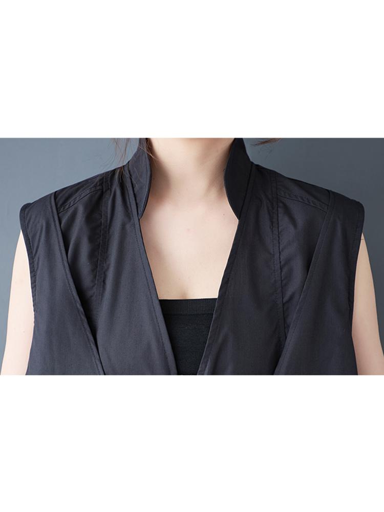 Xitao Платье-пэчворк с V-образным вырезом на молнии ZY8937