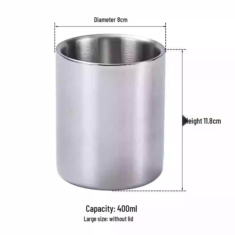 304 Stainless Steel Anti-Scald Double-Layer Water Cup for Kids and Students with Engraving