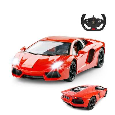 RASTAR Радиоуправляемая машина Lamborghini, Игрушечная машина, 1:14 Lamborghini Aventador LP700-4 Машинка на радиоуправлении с освещающимися фарами и задними фонарями, Оранжевая, 2.4 ГГц