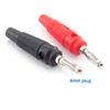 Solderless Banana Plug Jack 4mm Nickel Plated Iron and Rubber Shell Black/red