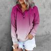 Женский повседневный модный пуловер с длинным рукавом с постепенным изменением и капюшоном, толстовки с капюшоном