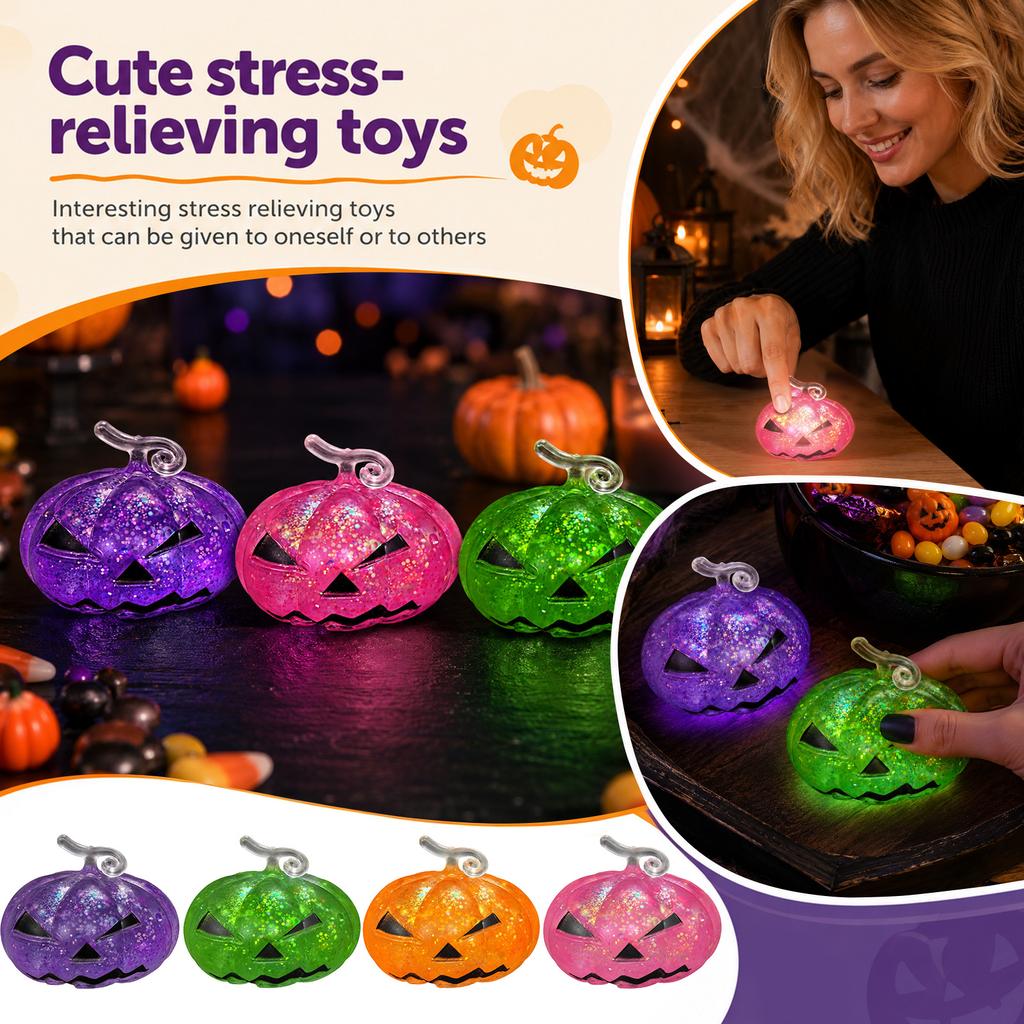 Pumpkin Stress Toy - in the Dark, Halloween Toy for Kids and Adults