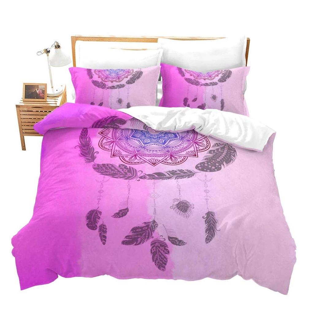 Cartoon Dreamcatcher Duvet Cover Collection Single King Feather Bedding Collection Microfiber Bohemian Comforter Cover For Girls Women Room